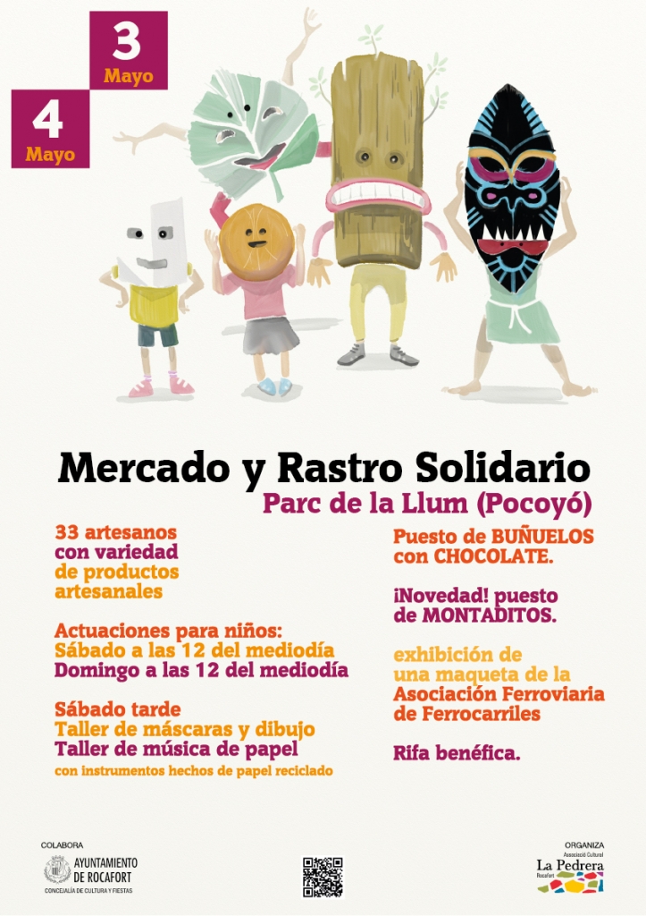 Cartel Mercadillo Solidario - La Pedrara Rocafort